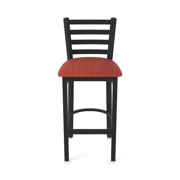 Holland Bar Stool Co 25" Stationary Counter Stool, Black Wrinkle, Graph Poppy Seat - 40025BW021