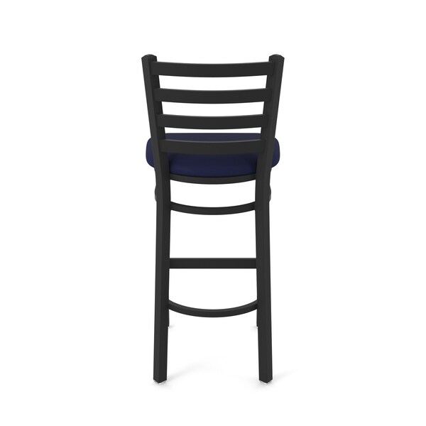 Holland Bar Stool Co 25" Stationary Counter Stool, Black Wrinkle, Canter Twilight Seat - 40025BW002