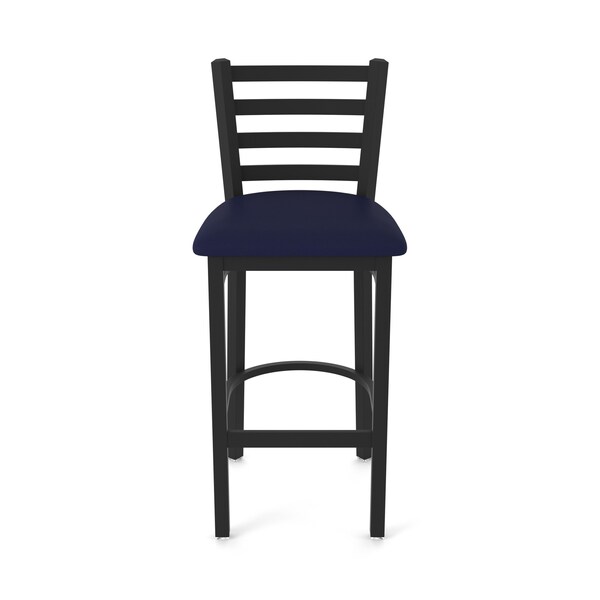 Holland Bar Stool Co 25" Stationary Counter Stool, Black Wrinkle, Canter Twilight Seat - 40025BW002