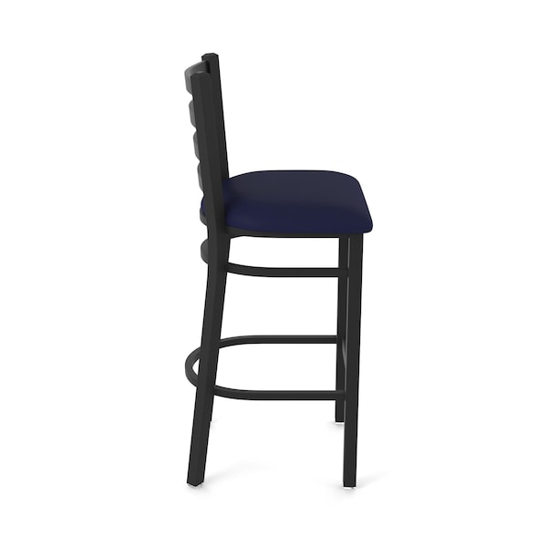 Holland Bar Stool Co 25" Stationary Counter Stool, Black Wrinkle, Canter Twilight Seat - 40025BW002