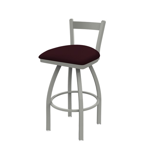 Holland Bar Stool Co 25" Low Back Swivel Counter Stool, Nickel Finish, Canter Bordeaux Seat - 82125AN005