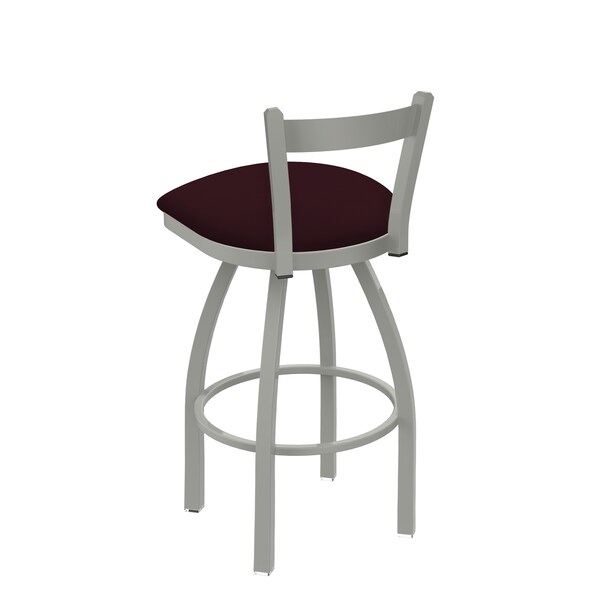 Holland Bar Stool Co 25" Low Back Swivel Counter Stool, Nickel Finish, Canter Bordeaux Seat - 82125AN005