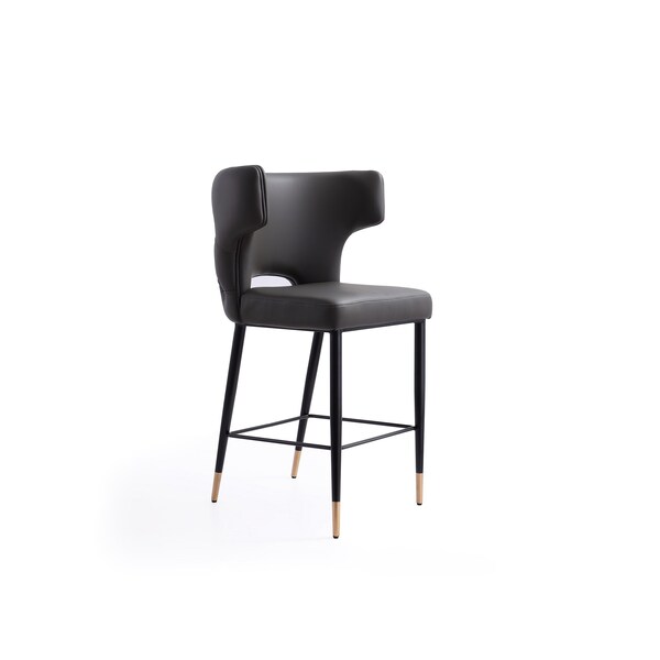 Manhattan Comfort Holguin 37" Counter Stool with Tufted Back Buttons in Grey - CS004-GY