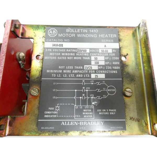 Allen Bradley MOTOR WINDING 230/460V-AC ELECTRIC HEATER - 1410-E01