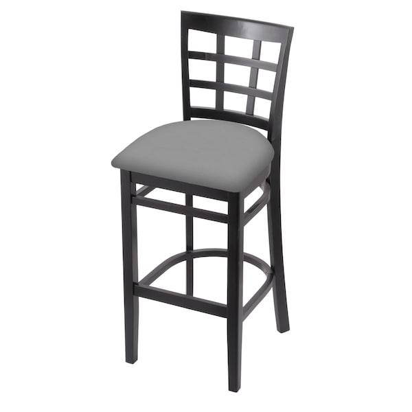 Holland Bar Stool Co 25" Counter Stool, Black Finish, Canter Grey Seat - 313025BLK007