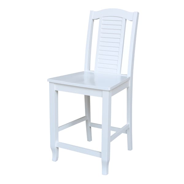 International Concepts Seaside CounterHeight Stool, 24" Seat Height, White - S08-452