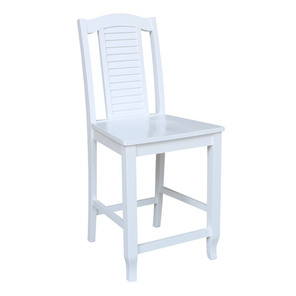 International Concepts Seaside CounterHeight Stool, 24" Seat Height, White - S08-452