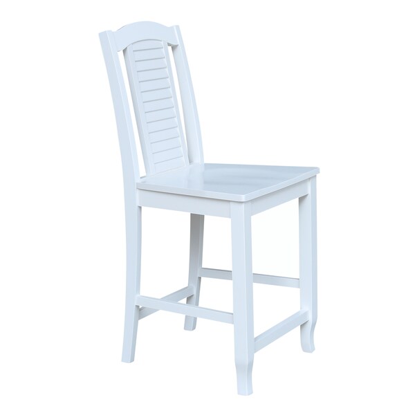 International Concepts Seaside CounterHeight Stool, 24" Seat Height, White - S08-452