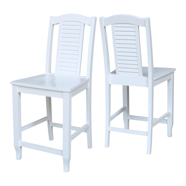 International Concepts Seaside CounterHeight Stool, 24" Seat Height, White - S08-452