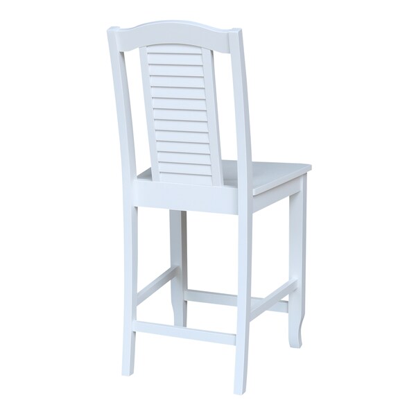 International Concepts Seaside CounterHeight Stool, 24" Seat Height, White - S08-452