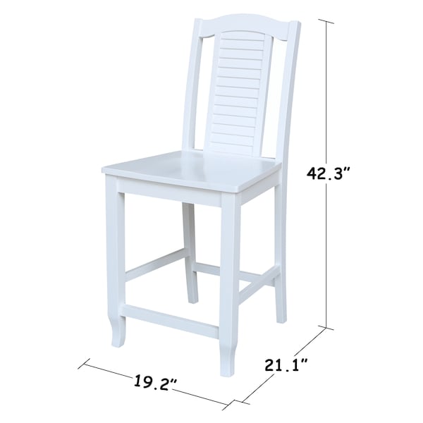 International Concepts Seaside CounterHeight Stool, 24" Seat Height, White - S08-452