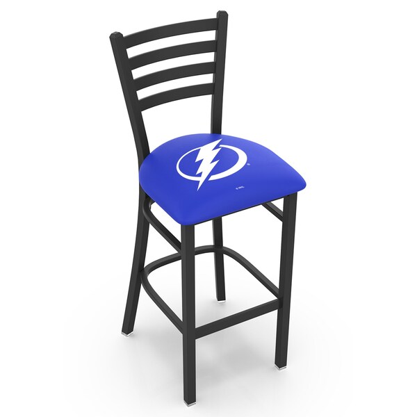 Holland Bar Stool Co 25" Blk Wrinkle Tampa Bay Lightning Station Counter Stool, Ladder Back - L00425TBLGHT