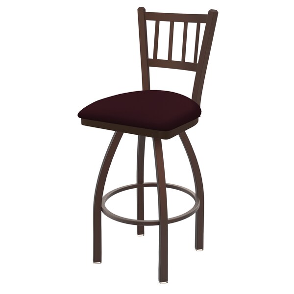Holland Bar Stool Co 25" Swivel Counter Stool, Bronze Finish, Canter Bordeaux Seat - 81025BZ005