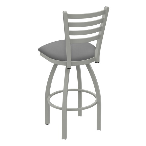 Holland Bar Stool Co 25" Swivel Counter Stool, Nickel Finish, Canter Grey Seat - 41025AN007
