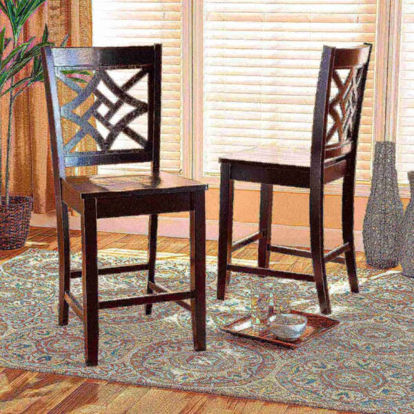 Baxton Studio Nicolette Modern and Contemporary Transitional Dark Brown Finished Wood 2-Piece Counter Stool Set - 176-11421-ZORO