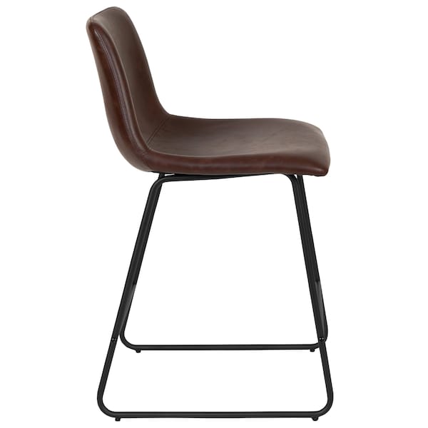 Flash Furniture 24" LeatherSoft Counter Height Barstools, Dark Brown, PK2 - 2-ET-ER18345-24-DB-GG