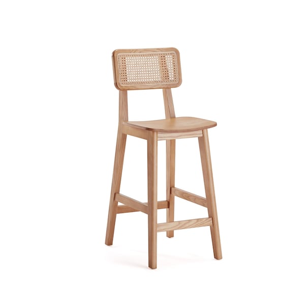 Manhattan Comfort Versailles Counter Stool in Nature Cane - CSCA01-NA
