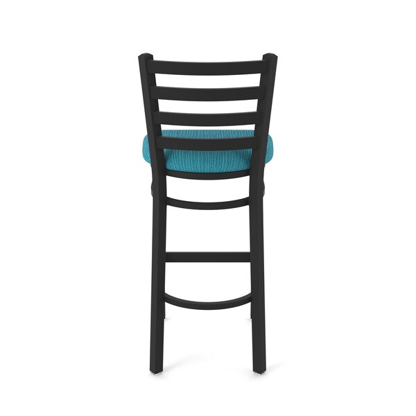 Holland Bar Stool Co 25" Stationary Counter Stool, Black Wrinkle, Graph Tidal Seat - 40025BW022