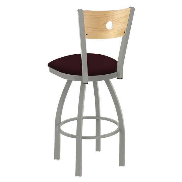 Holland Bar Stool Co 25" Swivel Counter Stool, Nickel Finish, Nat Back, Canter Bordeaux Seat - 83025ANNATMPLB005