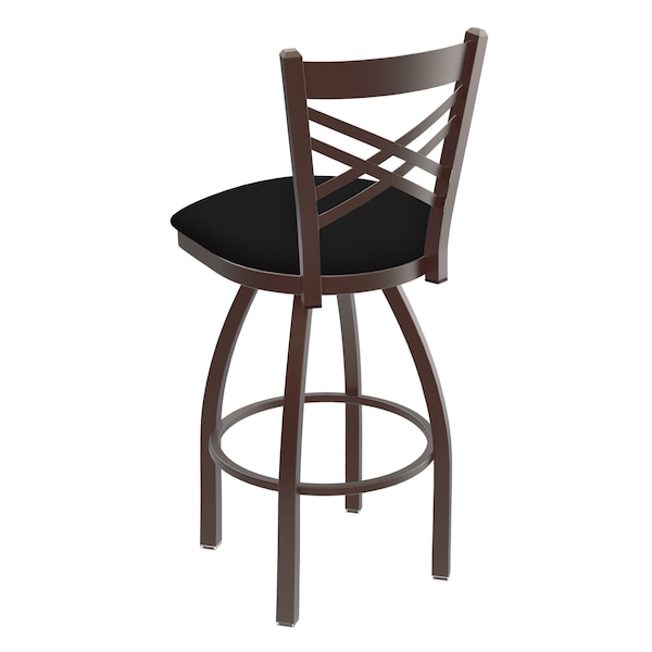 Holland Bar Stool Co 25" Swivel Counter Stool, Bronze Finish, Black Vinyl Seat - 82025BZBLKVINYL