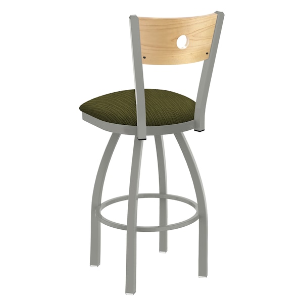 Holland Bar Stool Co 25" Swivel Counter Stool, Nickel Finish, Nat Back, Graph Parrot Seat - 83025ANNATMPLB015