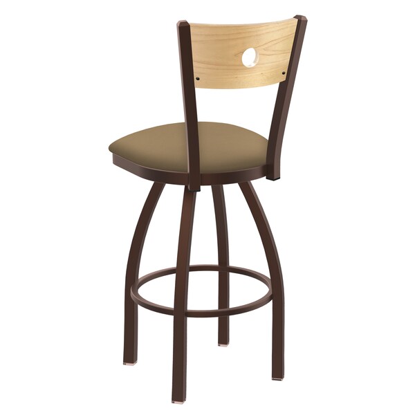 Holland Bar Stool Co 25" Swivel Counter Stool, Bronze Finish, Nat Back, Canter Sand Seat - 83025BZNATMPLB013