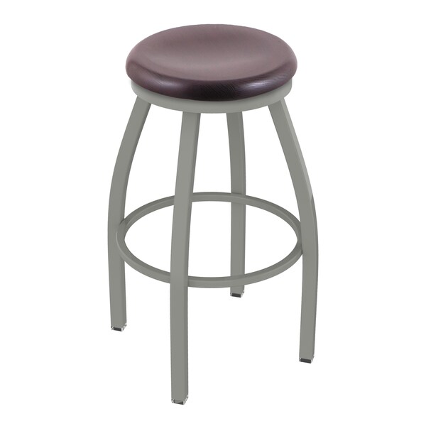 Holland Bar Stool Co 25" Swivel Counter Stool, Nickel Finish, Dark Cherry Oak Seat - 80225ANDCOAK