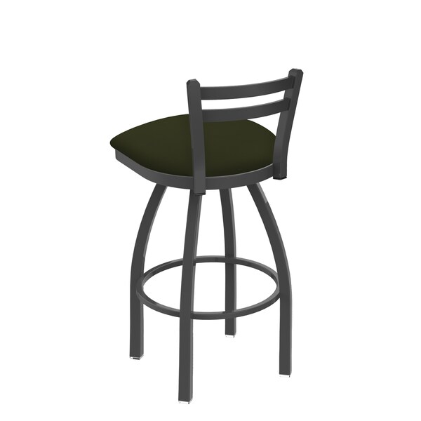 Holland Bar Stool Co 25" Low Back Swivel Counter Stool, Pewter Finish, Canter Pine Seat - 41125PW010