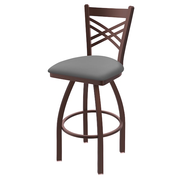 Holland Bar Stool Co 25" Swivel Counter Stool, Bronze Finish, Canter Grey Seat - 82025BZ007