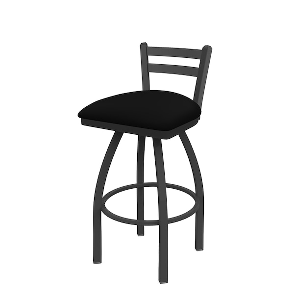 Holland Bar Stool Co 25" Low Back Swivel Counter Stool, Pewter Finish, Black Vinyl Seat - 41125PWBLKVINYL
