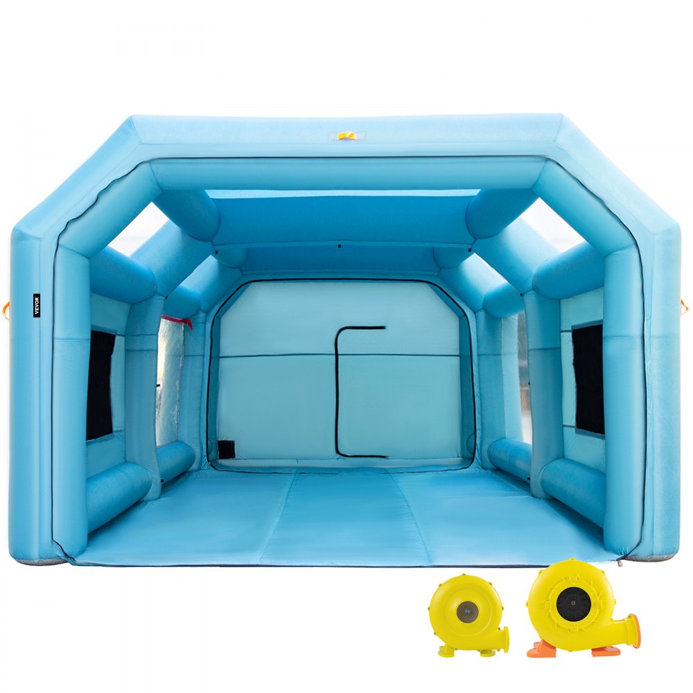 VEVOR Portable Inflatable Paint Booth, 28x15x10ft Inflatable Spray Booth, Car Paint Tent w/Air Filter System & 2 Blowers, Upgraded Blow Up Spray Booth Tent, Auto Paint Workstation, Car Parking Garage - CQZPN8.5M110V35FUV1