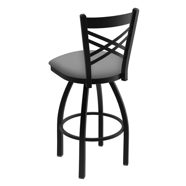 Holland Bar Stool Co 25" Swivel Counter Stool, Black Wrinkle, Canter Grey Seat - 82025BW007
