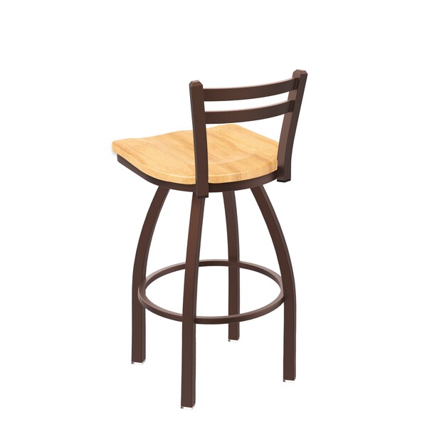 Holland Bar Stool Co 25" Low Back Swivel Counter Stool, Bronze Finish, Nat Maple Seat - 41125BZNATMPL