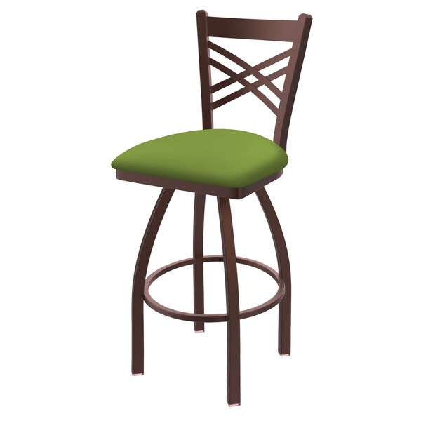 Holland Bar Stool Co 25" Swivel Counter Stool, Bronze Finish, Canter Kiwi Green Seat - 82025BZ009