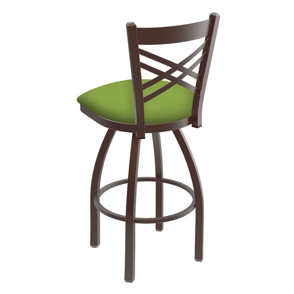 Holland Bar Stool Co 25" Swivel Counter Stool, Bronze Finish, Canter Kiwi Green Seat - 82025BZ009
