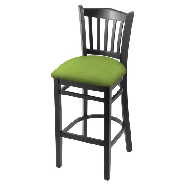 Holland Bar Stool Co 25" Counter Stool, Black Finish, Canter Kiwi Green Seat - 312025BLK009