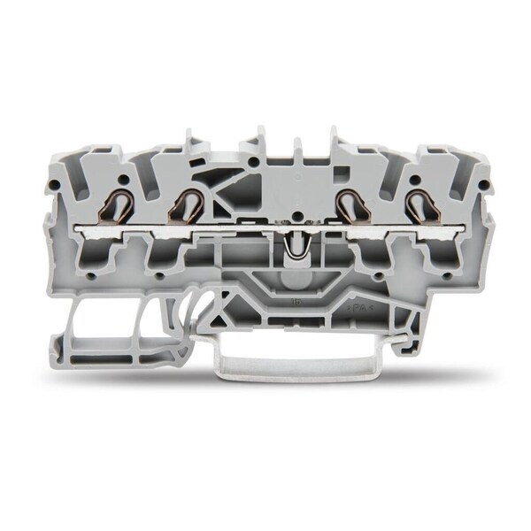 Wago 4 COND THRU TERMINAL BLOCKS, 12 AWG -22 AWG GREY,  - 2002-1401