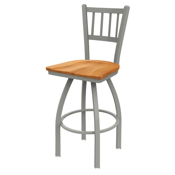 Holland Bar Stool Co 25" Swivel Counter Stool, Nickel Finish, Med Maple Seat - 81025ANMEDMPL