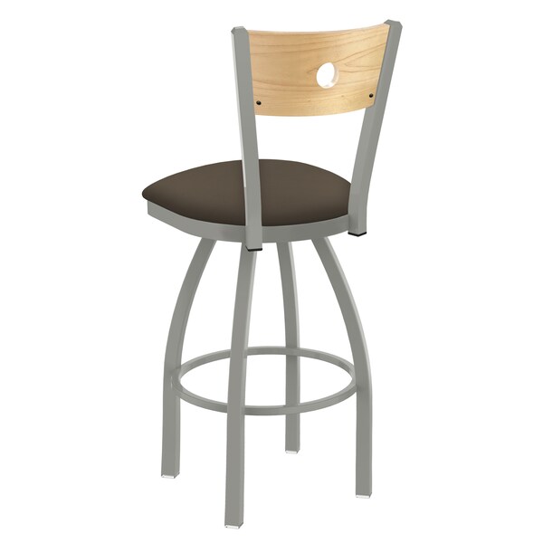 Holland Bar Stool Co 25" Swivel Counter Stool, Nickel Finish, Nat Back, Canter Earth Seat - 83025ANNATMPLB006