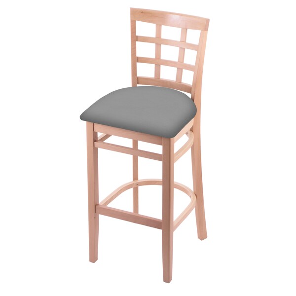 Holland Bar Stool Co 25" Counter Stool, Natural Finish, Canter Grey Seat - 313025NAT007