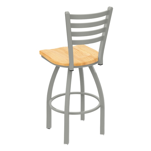 Holland Bar Stool Co 25" Swivel Counter Stool, Nickel Finish, Nat Oak Seat - 41025ANNATOAK