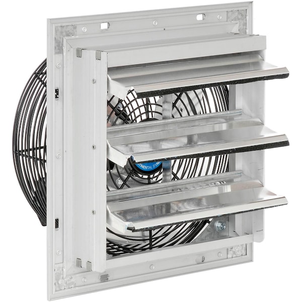 Cd Continental Dynamics Direct Drive 10in Exhaust Fan W/ Shutter, 3 Speed, 1500CFM, 1/30HP, 1Phase - 248448A