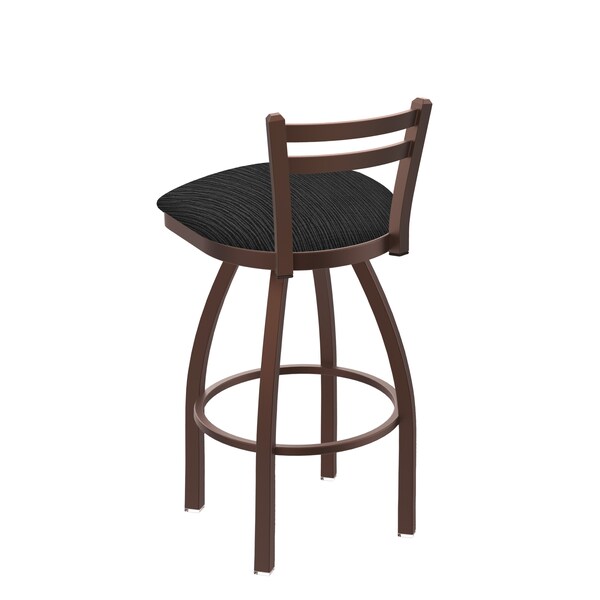 Holland Bar Stool Co 25" Low Back Swivel Counter Stool, Bronze Finish, Graph Coal Seat - 41125BZ018