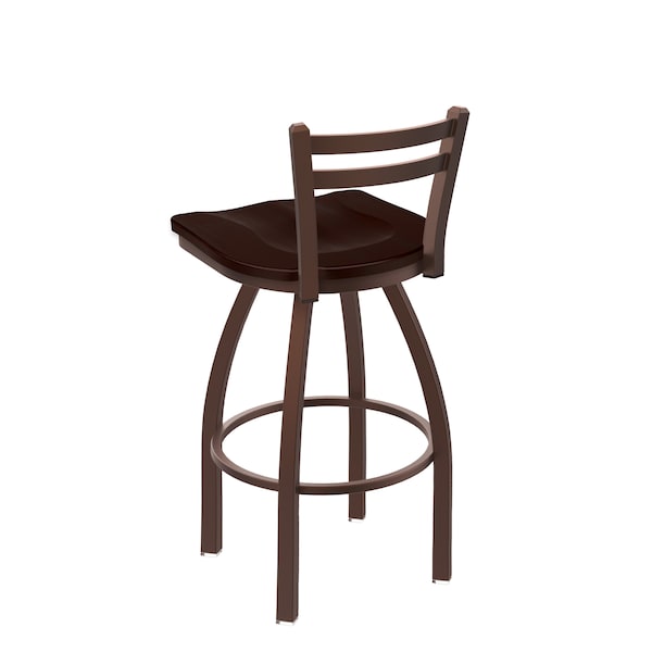 Holland Bar Stool Co 25" Low Back Swivel Counter Stool, Bronze Finish, Dark Cherry Maple Seat - 41125BZDCMPL