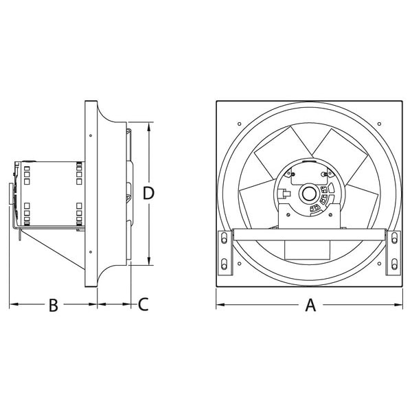 Dayton Exhaust Fan, 20 In, 115/230V - 10D975