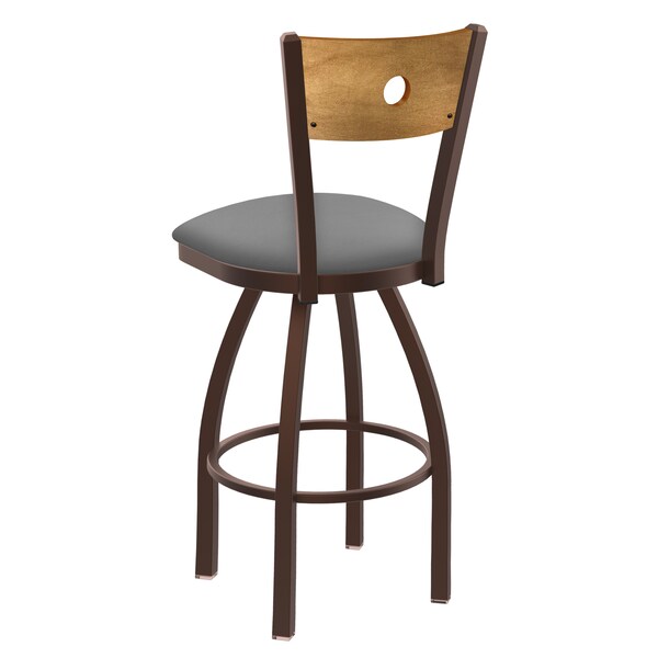 Holland Bar Stool Co 25" Swivel Counter Stool, Bronze Finish, Med Back, Canter Grey Seat - 83025BZMEDMPLB007