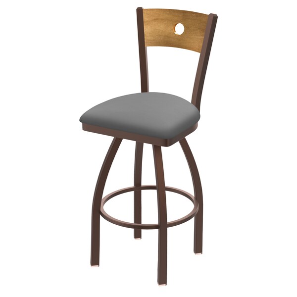 Holland Bar Stool Co 25" Swivel Counter Stool, Bronze Finish, Med Back, Canter Grey Seat - 83025BZMEDMPLB007