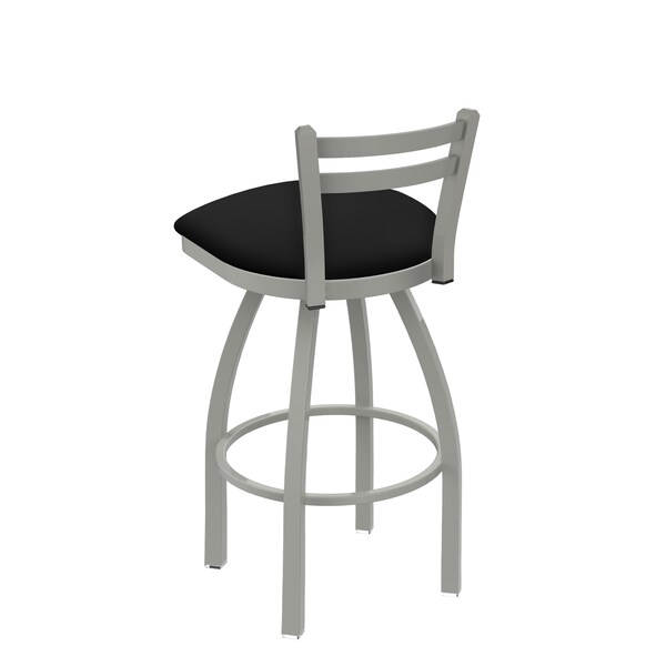 Holland Bar Stool Co 25" Low Back Swivel Counter Stool, Nickel Finish, Black Vinyl Seat - 41125ANBLKVINYL