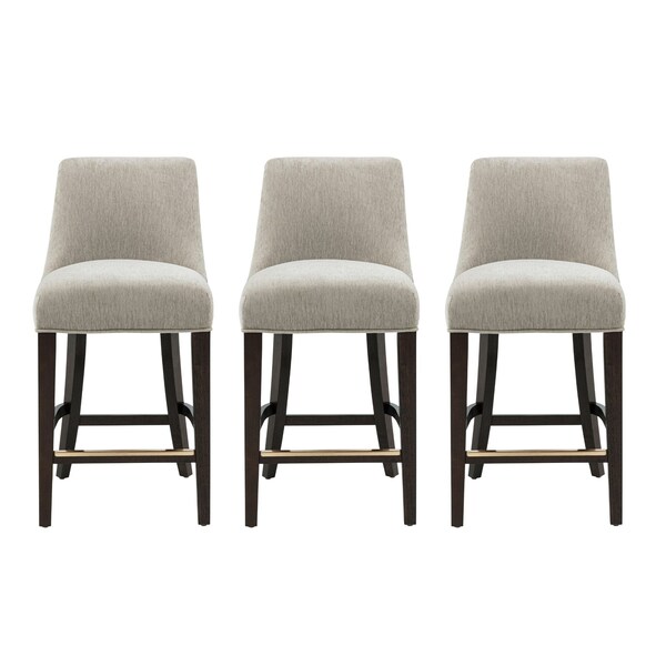 Manhattan Comfort Beever Counter Stool  in Taupe - Set of 3 - 3-CS024-TP