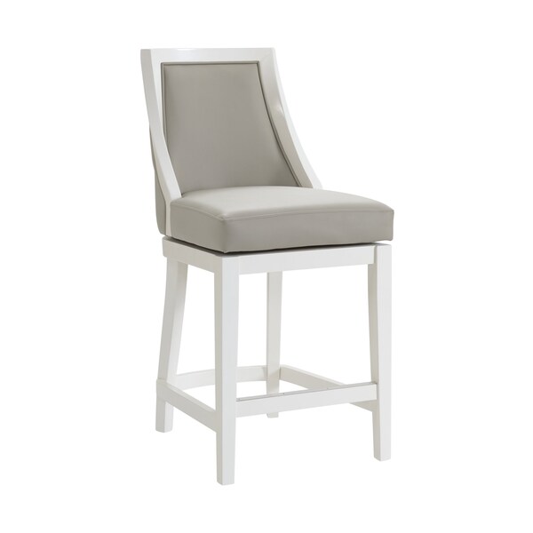 Alaterre Furniture Ellie Counter Height Stool with Back, White, 2PK - ANEL01PDCR2